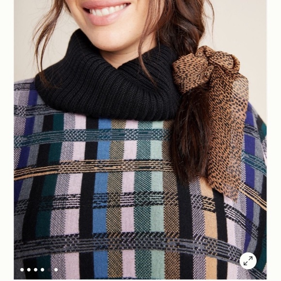 NWT Anthropologie Aldomartins Gracie plaid poncho - Picture 5 of 9